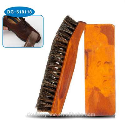 Maple Wooden Dance Shoe Polish Cleaning Shine Ship Type Brush High Quality Horsehair Shoe Brush